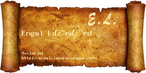 Engel Lénárd névjegykártya