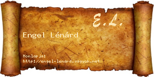 Engel Lénárd névjegykártya